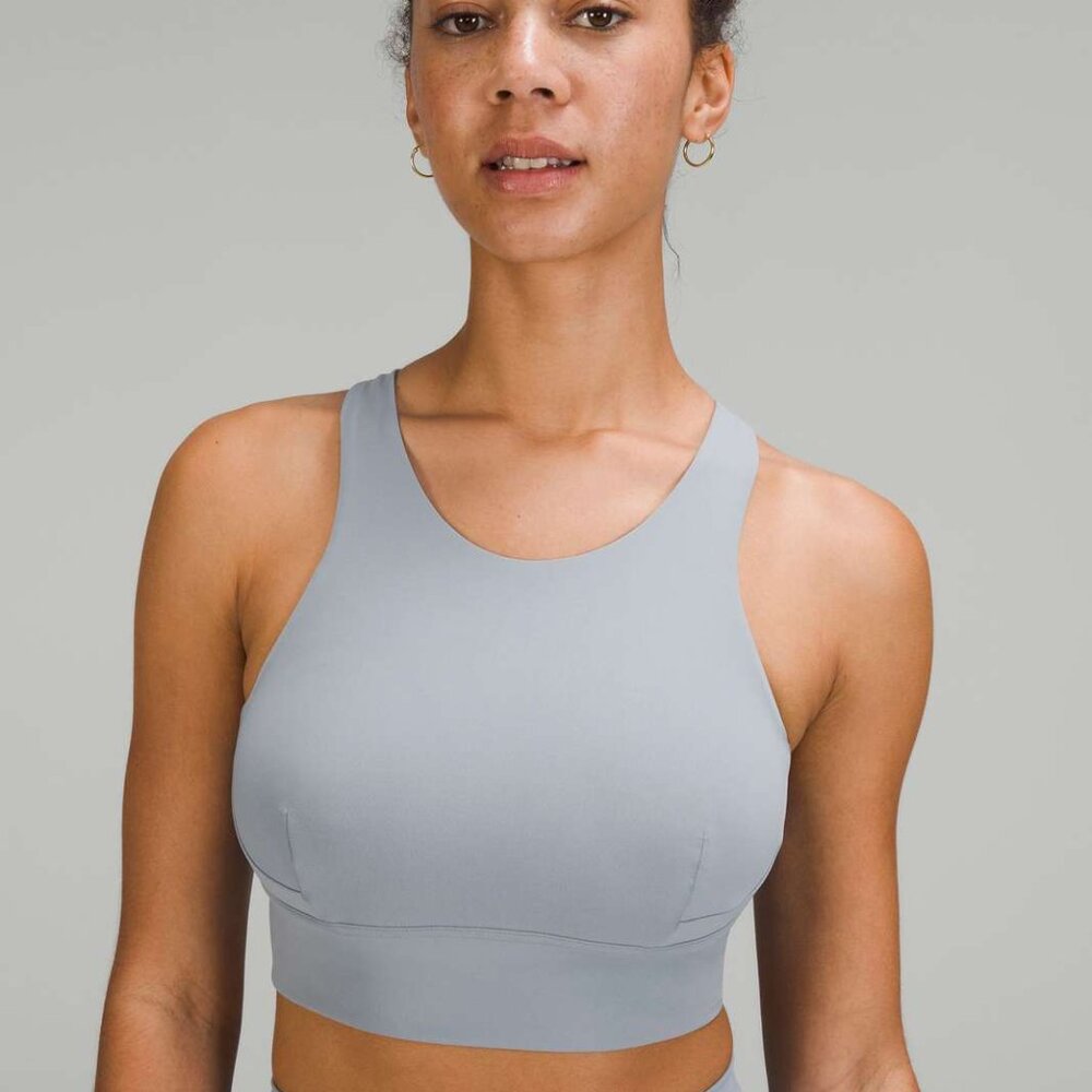 Lululemon Wunder Train Longline Bra Medium Support, C/D Cup Chambray Gray